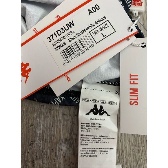 Kappa Black Logo Bandeau Tube Top Sz Large - Picture 3 of 3